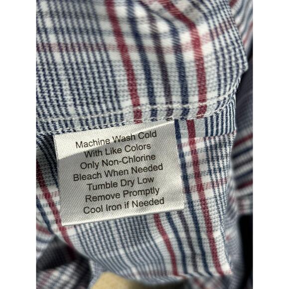 Collection by Michael Strahan Dress Shirt Mens 20 34/35 Blue Plaid Stretch - Picture 4 of 8